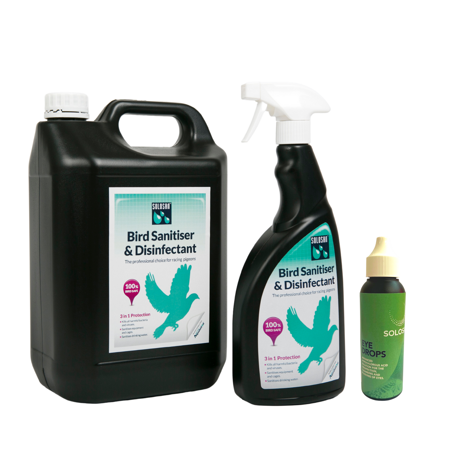 Solosan Bird: 750ml + 5L + 60ml Eye Drop Special 2